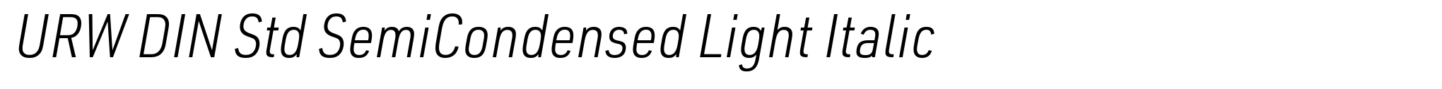 URW DIN Std SemiCondensed Light Italic image